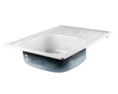 фото Мойка стальная эмаль Сантэкс 500х600х160 (кронштейны, крепеж)