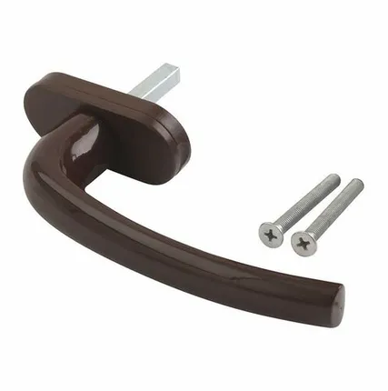 Фото №0 Ручка оконная алюминиевая "Tango" штифт 35 мм, 2 винта, коричневая