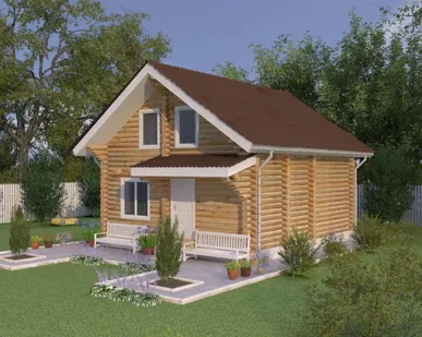 фото Сруб дома 10х11 м двухэтажный