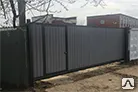 фото Откатные ворота с встроенной калиткой