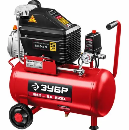 Фото №0 Компрессор воздушный, 240 л/мин, 24 л, 1500 Вт, ЗУБР