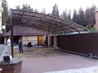 Фото №0 Навес из поликарбоната