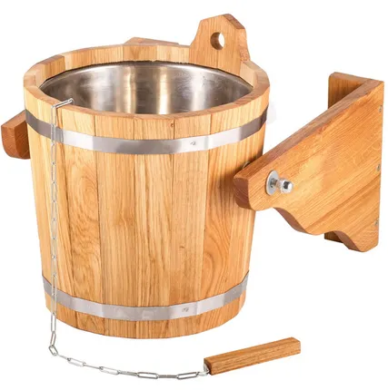 Фото №0 Обливное устройство WoodSon 12 л из дуба, с нержавеющей вставкой (арт. WOU5)