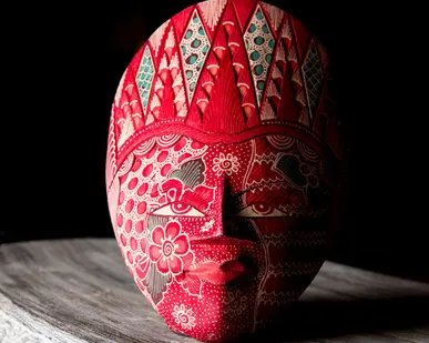 фото Маска "Орнамент" на удачу, красная, 28,5см*20,5см, Chateau Collection CC-MASK-OR