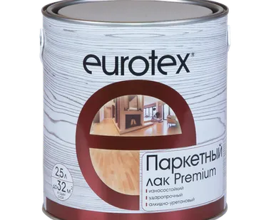 фото Лак паркетный EUROTEX-PREMIUM полуматовый, 2,5 л