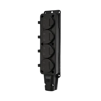 Фото №0 Розетка штепсельная четырехместная влагозащ. с/з 16А IP54 каучук Rexant 111-114