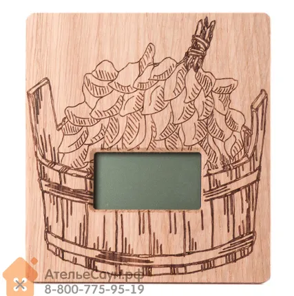 Фото №4 Выносной электрон. термометр для сауны ТЭС-Люкс Pt Шайка (герметичный датчик в парной, табло снаружи)