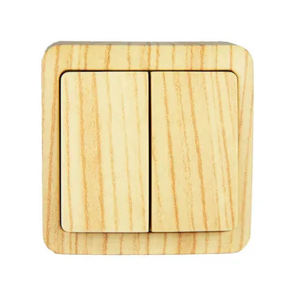 Фото №0 Выключатель 2-кл. 1п ОП Viola 10А IP20 беленый дуб LEZARD 751-5200-101