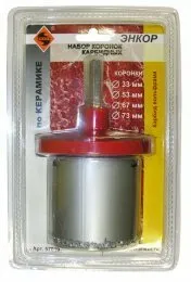 Фото №0 Набор карбидных коронок ЭНКОР по керамике 6 предметов 57015