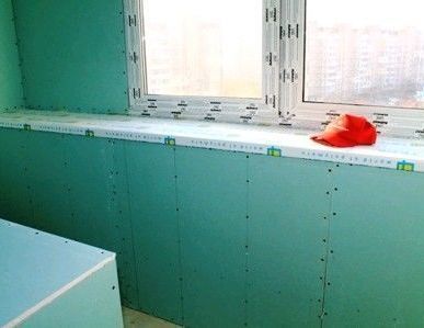фото Отделка балкона гипсокартоном