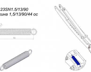 фото Пружина 1,5/13/90/44 maz-1782 к фронтальному погрузчику Metal-Fach T229-1300S