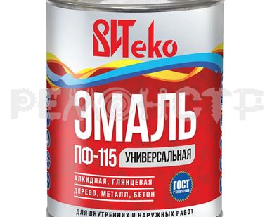 фото Эмаль ПФ-115  0,8кг белая ВИТЕКО (14/700) П