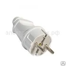 фото УНИВЕРСАЛ Вилка прямая разборная 16А, 230В, ABS-пластик, с/з, белая А101