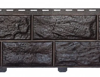Фото №0 Формованный сайдинг Альта-Профиль Камень Вулканический цвет Обсидиан