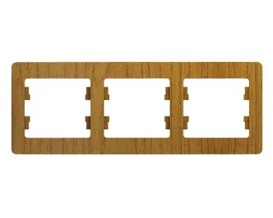 фото Рамка 3-м Glossa горизонт. дер. дуб SE GSL000503