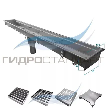 Фото №0 Лоток с решеткой S170 (ширина сечения 100мм)