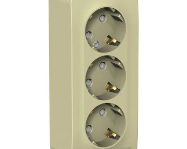 фото Розетка 3-м ОП Blanca 16А IP20 250В с заземл. защ. шторки с изолир. пластиной беж. SchE BLNRA011317