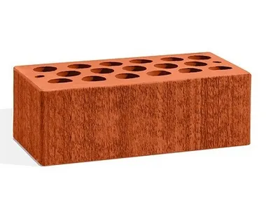 фото Кирпич лицевой керамический Красный «Бархат» пустотелый полуторный