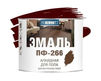 фото Эмаль ПФ-266 красно-коричневая Лакра PROREMONTT 1,9кг