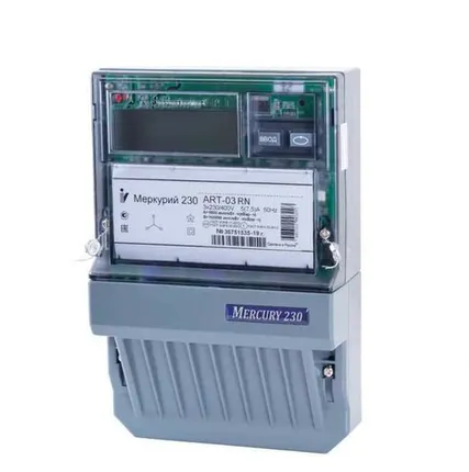 Фото №0 Счетчик электроэнергии 3ф. 230/400В 5(7,5)А кл.т.0,5S/1,0 Меркурий 230 ART-03 RN (РФ)