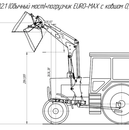 Фото №11 Фpонтaльный погрузчик ПКУ EurоМАХ на трактора МТЗ 8 и 9 серии в том числе с усиленным мостом.
