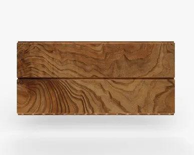 фото Сайдинг Металлический сайдинг «Евробрус» покрытие 3D золотой тик Россия, эконом, 0.4-0.45 мм