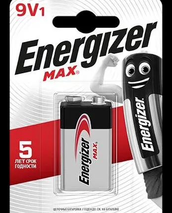 Фото №0 Элемент питания алкалиновый "крона" MAX 6LR61 BL1 (1/12/4320) (блист.1шт) Energizer E301531801