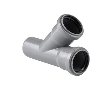 фото Тройник ВК ПП 50/50х45, серый,РТП