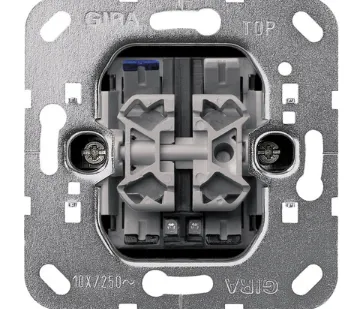 фото 014500 GIRA выключатель двухклавишный с подсветкой 10AX 250V