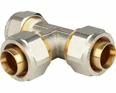 фото Тройник STOUT равнопроходный 32x32x32 для металлопластиковых труб винтовой