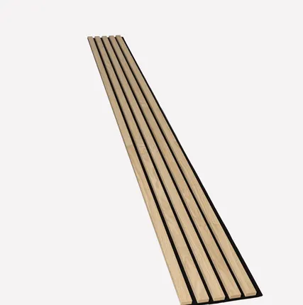 Фото №0 «Половинка» акустической реечной панели – Дуб, шпон - Черный - 2400 мм - Половинка