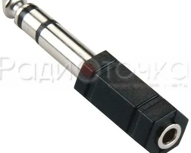 фото Переходник штекер 6,3мм стерео на гнездо 6,3мм моно (пластик)
