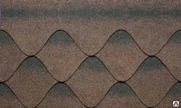 фото Мягкая кровля Kerabit коллекция S+  с тенью. Цвет коричнево-черный