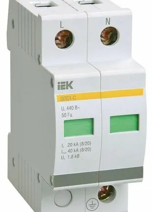Фото №0 Ограничитель перенапряжения ОПС1-D 2P IEK MOP20-2-D