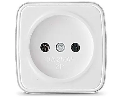 фото Розетка 1-м ОП Электра 10А IP20 без заземл. бел. Союз 0011
