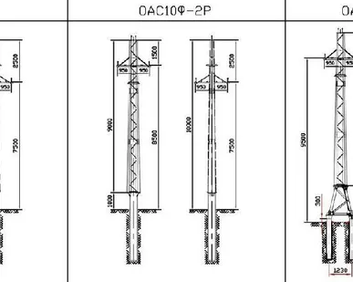 фото Опора ЛЭП стальная из гнутого профиля ОАС10Ф-3Р+2