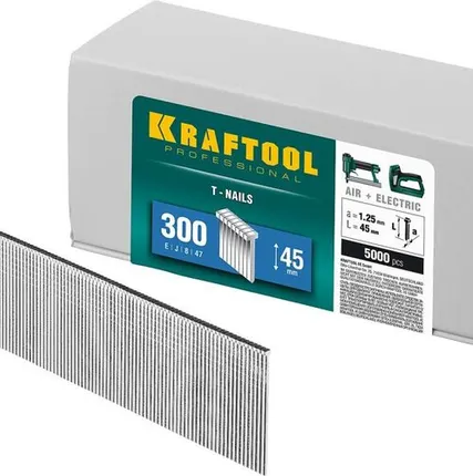 Фото №0 KRAFTOOL тип 18GA (47/300/F) 45 мм, 5000 шт, гвозди для нейлера (31785-45)