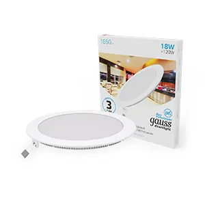фото Светильник светодиодный Slim 225х22 18Вт 6500К 1560лм IP20 180-265В круг монтаж. отв. d210 Gauss 939111318