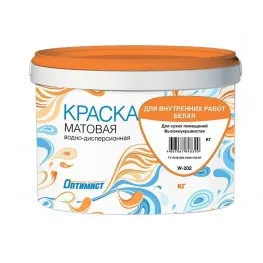 фото Краска Оптимист для внутренних работ белая матовая, 3кг