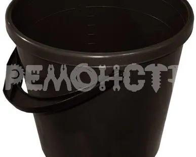 фото Ведро пласт 12л мерное черное РОССИЯ (20)