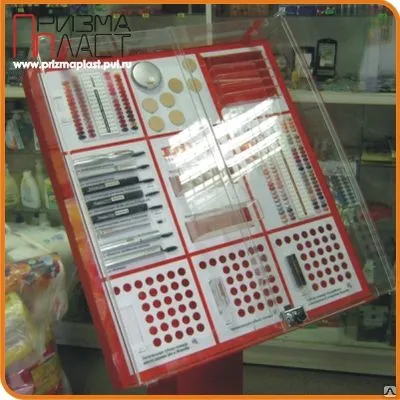 Фото №0 Защита витрины для косметики из акрилового стекла 3 мм с дверцами и замком.