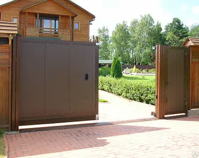 фото Ворота сдвижные/откатные из сендвич-панелей