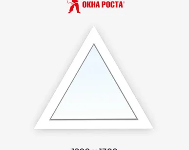 фото Треугольное пластиковое окно SoftLine 70, 1200x1300, глухое