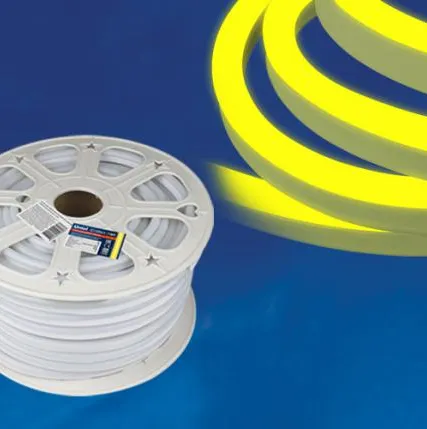 Фото №0 Светодиодная лента Неон ULS-N21-2835-120LED/m-8mm-IP67-220V-8W/m-50M-YELLOW Светодиодная гибкая герметичная лента. NEON. Бобина 50 м. Желтый свет. TM Uniel.