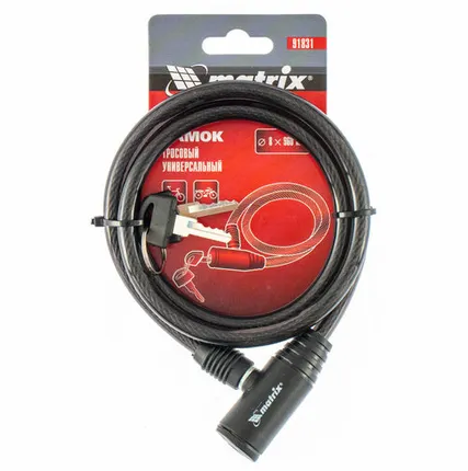 Фото №0 Замок тросовый универсальный, 8 х 960 мм MATRIX 91831