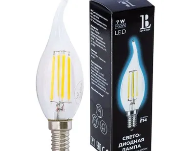 фото Светодиодная лампа L&B 7W 600Lm 4000K E14 E14-7W-NH-candle filament