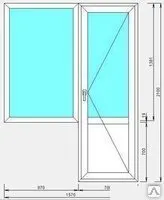 фото Блок балконный ПВХ VEKA Euroline Comfort с двухстворчатым окном и дверью