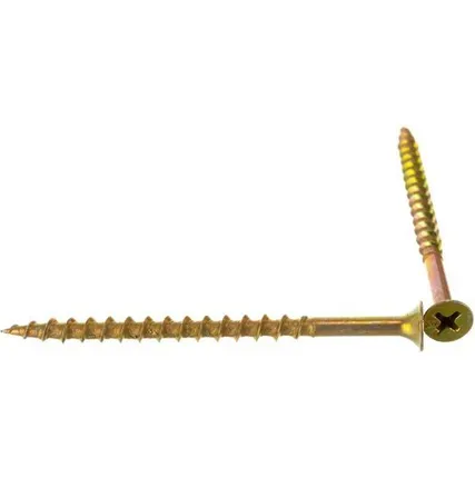 Фото №0 Саморез (шуруп) 4,2*75(76)мм универсальный желтый с потайной головкой, кг