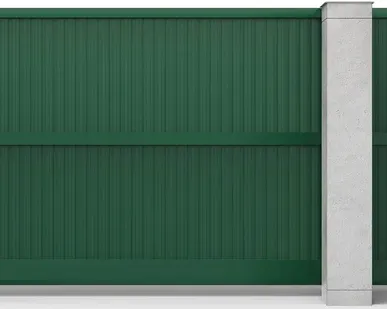 фото Откатные ворота р-профиль вертикальные зеленые 3000х2000 мм