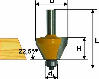 фото Фреза ЭНКОР по дереву кромочная конусная ф19*13 15 9231